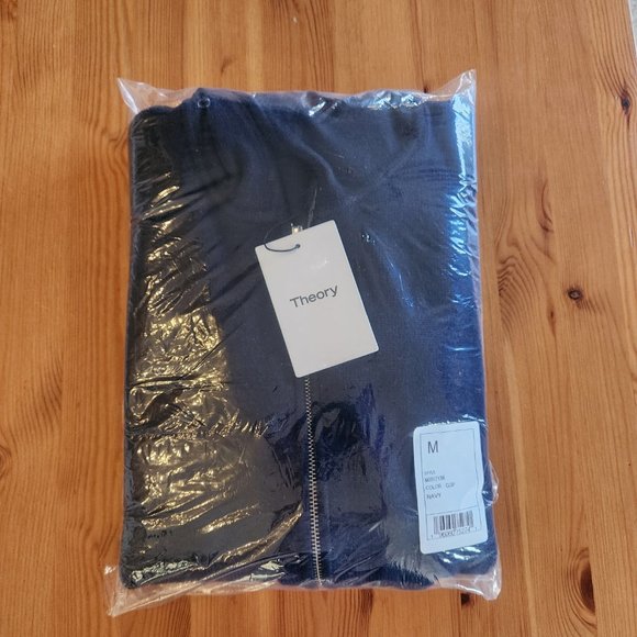 NWT Theory Wool-Cashmere blend hoodie Navy medium - Picture 14 of 16